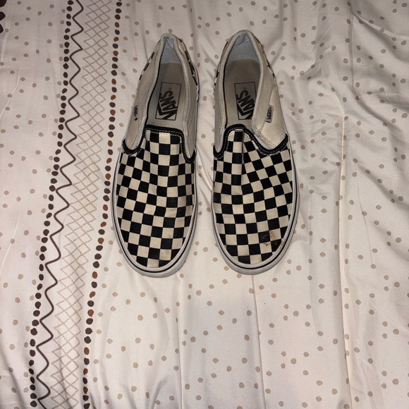 Vans Women’s Black and White Checkered Slip-On Sneakers - Picture 2 of 8